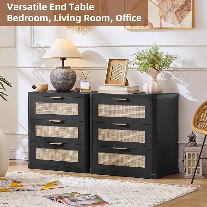 LEYAOYAO Rattan Night Stand Set of 2 - Image 4