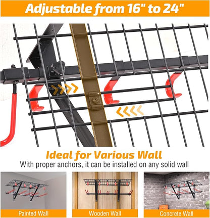 PLKOW Wall-Mounted Ski Rack, Skis Storage Rack - Image 5