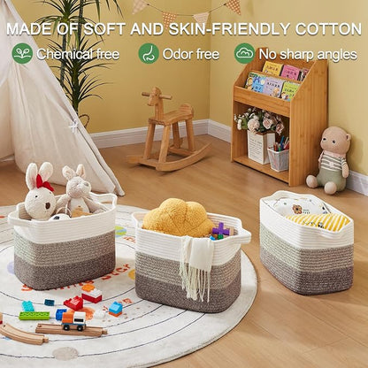 Storage Basket for Organizing, Woven Baskets for Storage, Rectangle Decorative - Image 5