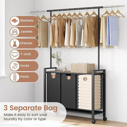 IDEALHOUSE Laundry Sorter, Rolling Laundry Hamper - Image 6