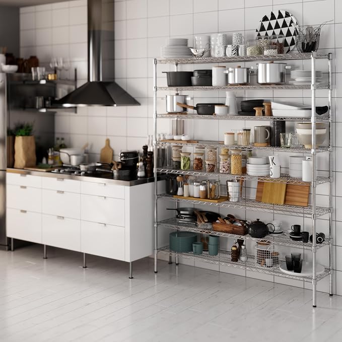 14" Deep x 60" Wide x 74" Height Wire Shelving Kit | 8-Tier | NSF Commercial - Image 4