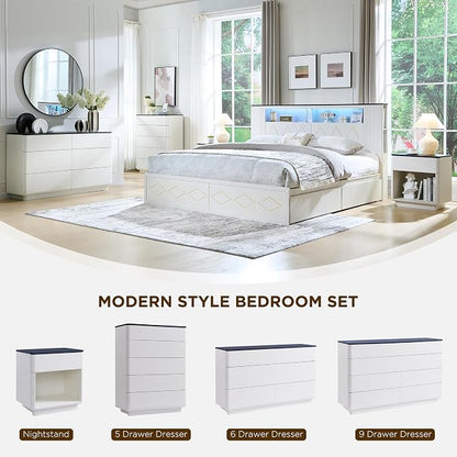 ACCOHOHO Modern 6 Drawer Dresser - Image 3