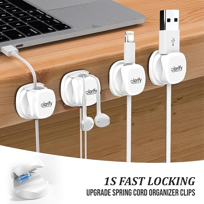 12 Pack Spring Cable Clips, Phone Charging Cords Holder, Car Cable Management - Image 6