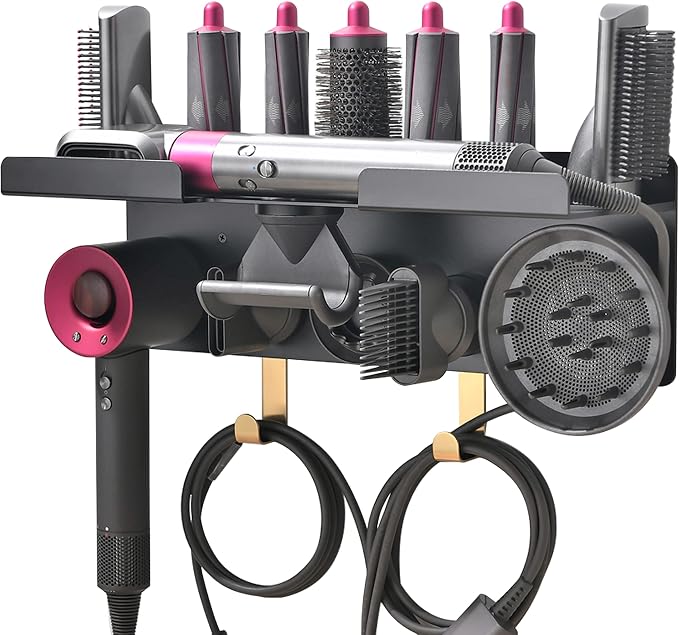 Wall Mount Holder for Dyson Styler Supersonic Hair Dryer, Nail-Free or Perforat by Floatant