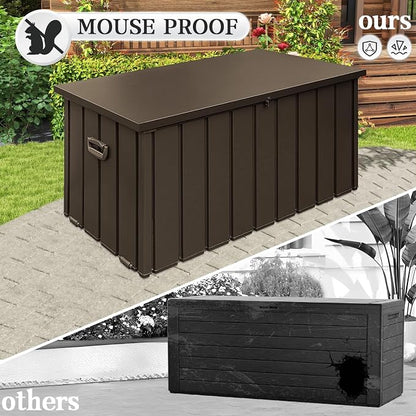 Domi 100 Gallon Metal Deck Box Waterproof, Outdoor Storage Box - Image 7