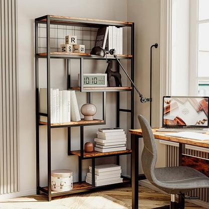 IRONCK Bookshelves 6 Tiers, Industrial Etagere Heavy Duty Shelves - Image 4