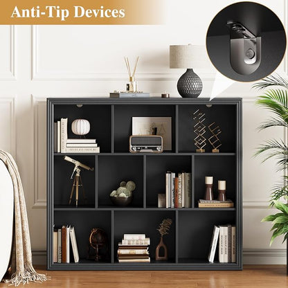 Book Shelf with 10-Cube, 43” Wide Bookshelf with Anti-Tip Device, 38” Tall Open - Image 4