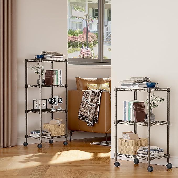 1000 lbs 4-Shelf Adjustable Heavy Duty Steel Wire Rack, Adjustable Storage - Image 4
