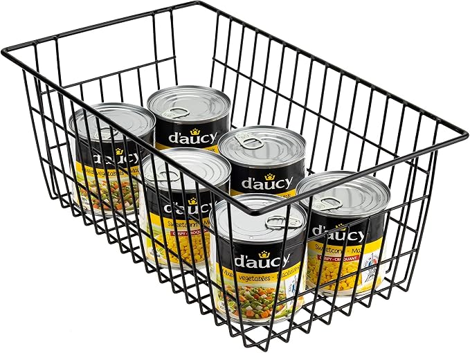 Wire Storage Basket Organizer Bins Farmhouse Metal Basket Pantry Large - Image 5