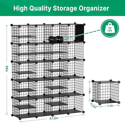 Wire Cube Storage Organizer, 20 Cubes Converted into 23 Cubes, Sturdy Metal - Image 3