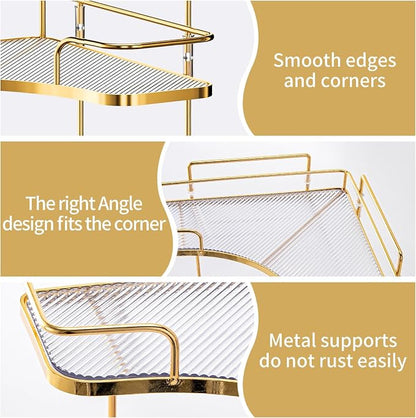 Seoneiro 2 Tier Corner Bathroom Counter Organizer, Cosmetic Skincare Organizer - Image 4