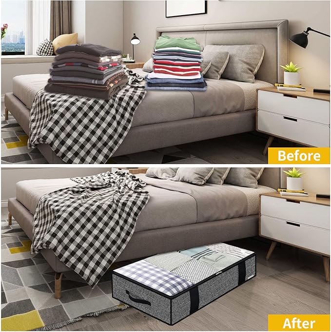 Onlyeasy 4 Pack Under Bed Clothes Storage Bags Organizer - Image 4