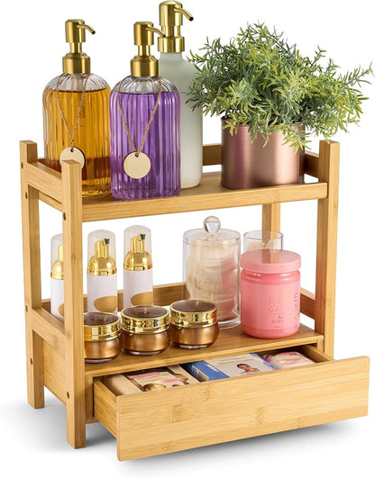 Sorbus Bamboo Bathroom Counter Organizer – 2-Tier Shelf by Sorbus
