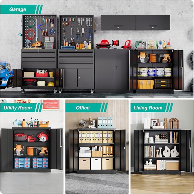 SISESOL Small Metal Storage Cabinet - Image 4