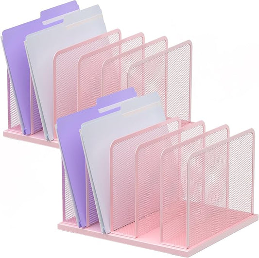 Kuntine.B Desk File Organizer Upright Mesh Desktop Organizer File Sorter Office by KuntineB