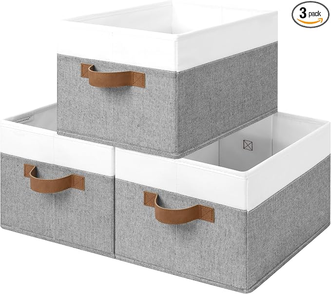 StorageWorks Storage Baskets for Shelves, Foldable Fabric Closet Storage Bins by StorageWorks
