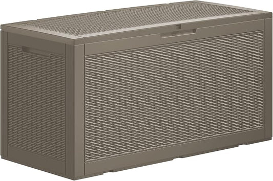 100 Gallon Resin Deck Box, Waterproof Outdoor Storage Box by Unknown