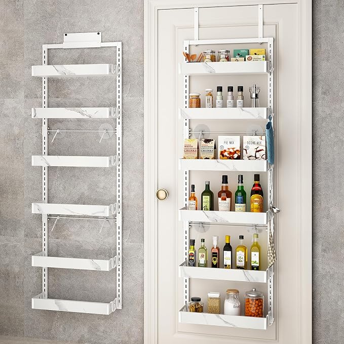 bukfen Over the Door Pantry Organizer, 6-Tier Adjustable Basket Kitchen Pantry by bukfen