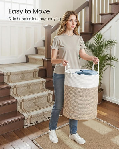 SONGMICS Laundry Hamper, Cotton Rope Laundry Basket - Image 6
