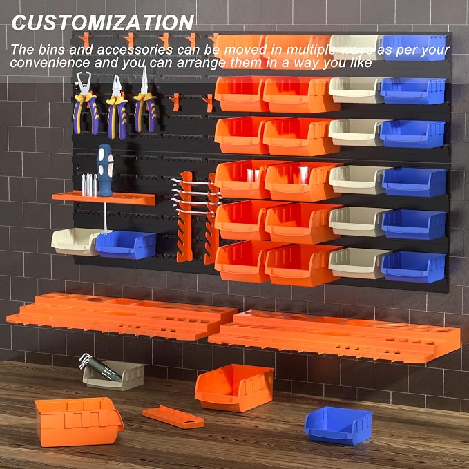 52PCS Wall Mounted Storage Bins Garage Storage Drawers - Image 4