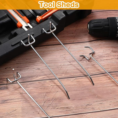 Funrous 100 Pack Peg Board Hooks Stainless Steel Pegboard Hooks Shelving - Image 7