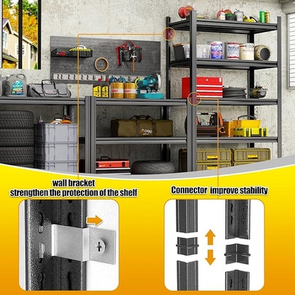 Storage Shelves, Garage Metal Shelving Unit, Adjustable, Double-Layer Column - Image 7