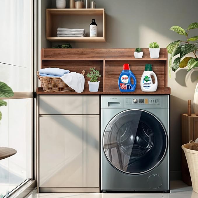 Royxen 2-Tier Washer Dryer Countertop, 19.5" H Wood Washer and Dryer Topper - Image 6