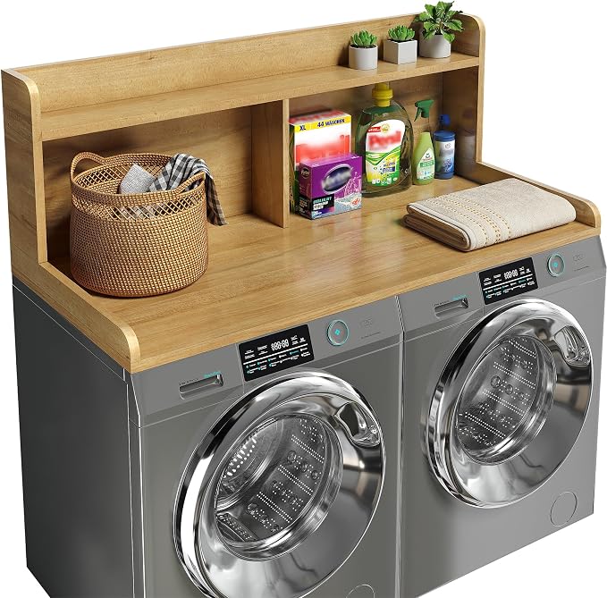 2-Tier Washer Dryer Countertop, 18.5" Raised Height Laundry Countertop by Corbyles