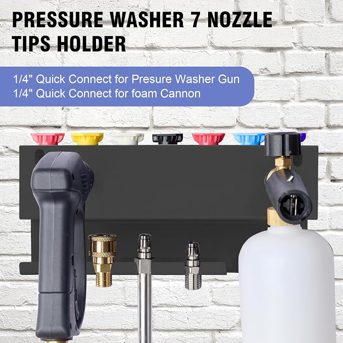 Wall Mounted Pressure Washer Gun & Foam Cannon Holder, Car Wash Accessories - Image 6