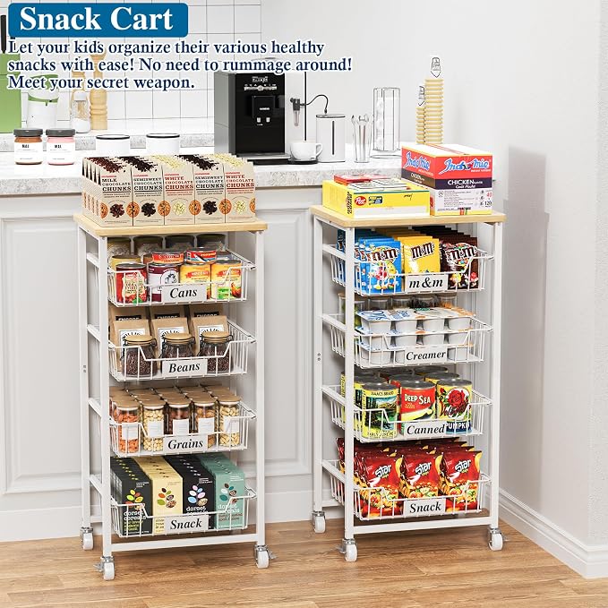 5-Tier Small Kitchen Storage Cart on Wheels - Image 5