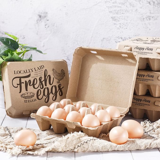 Zhanmai 50 Pcs Natural Paper Pulp Egg Cartons Blank Bulk 12 Count Dozen Vintage - Image 7
