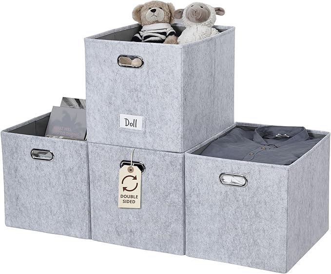 DECOMOMO Felt Storage Bins 13x15x13 Storage Cube Bins by DECOMOMO