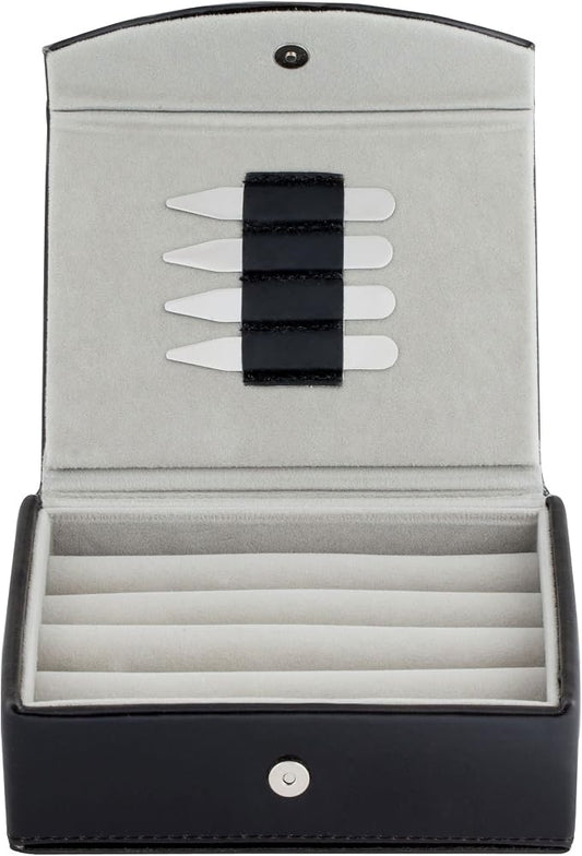 Mens Leather Travel Cufflinks Ring Storage Box Case Includes 2 Sets Metal by Cuff-Daddy