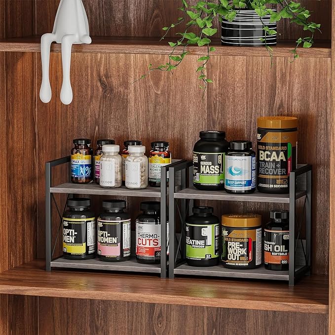 Giikin Countertop Shelf Organizer, 2 Tier Kitchen Spice Rack Organizer - Image 3