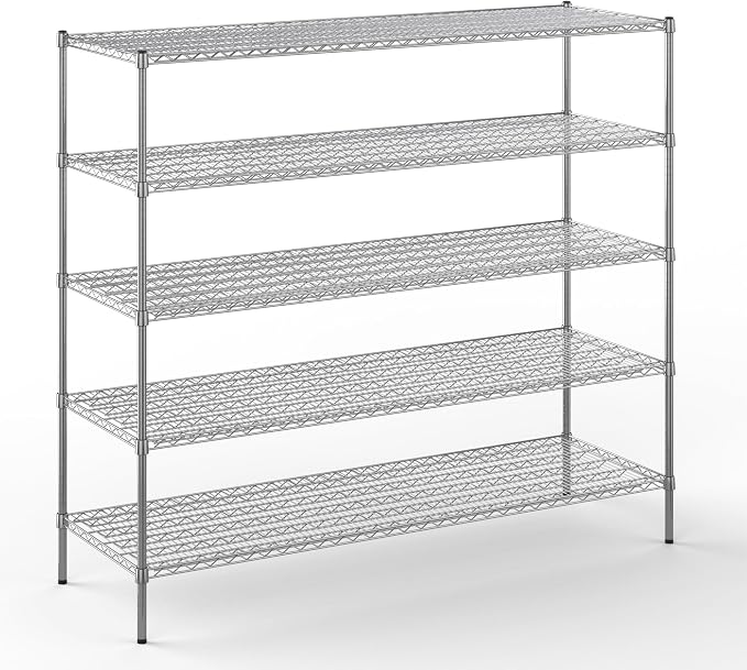 24" Deep x 72" Wide x 64" Height Wire Shelving Kit | 5-Tier | NSF Commercial by Regal+Altair