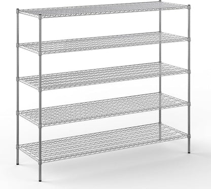 24" Deep x 72" Wide x 64" Height Wire Shelving Kit | 5-Tier | NSF Commercial by Regal+Altair