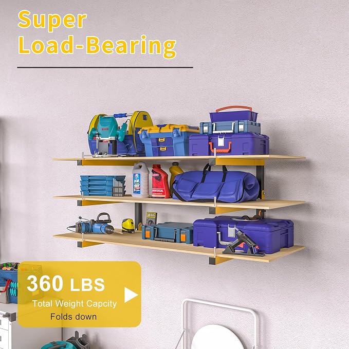 2 PACK Lumber Storage Rack Wall Mount Wood Organizer Storage Racks Heavy Duty - Image 4