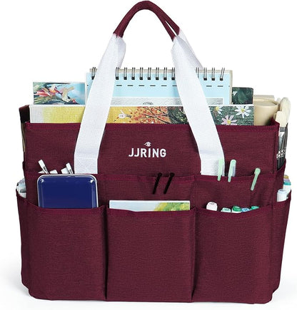 JJRING Craft Organizer Tote Bag, Large Art Storage Caddy - Image 3