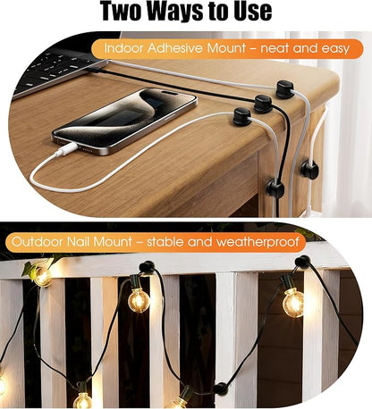 8 Pack Cord Organizer, Ω-Shaped Rotatable Cable Clips, Strong Adhesive Cable - Image 7