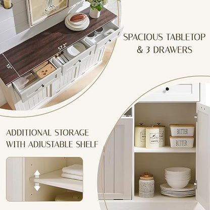 Triple Tilt Out Trash Can Cabinet, 20 Gallon Farmhouse Laundry Hamper Cabinet - Image 3