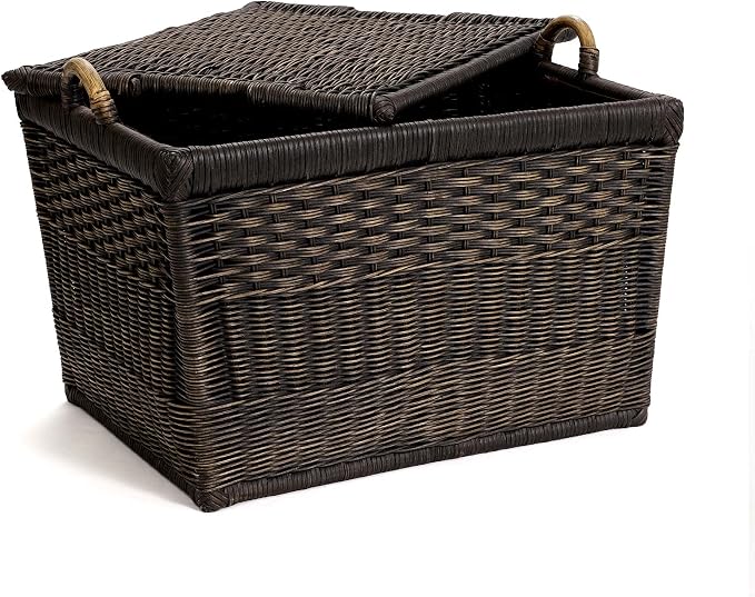 The Basket Lady Lift-Off Lid Wicker Storage Basket, 20 in L x 15 in W x 14 in H - Image 5