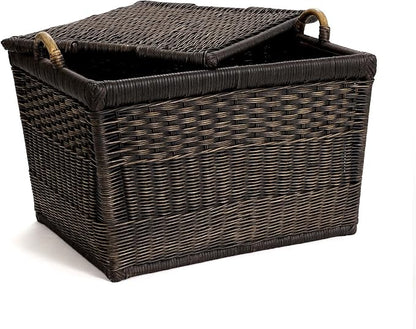 The Basket Lady Lift-Off Lid Wicker Storage Basket, 20 in L x 15 in W x 14 in H - Image 5