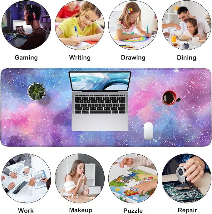 Galaxy Mouse Pad Large, Extended Gaming Desk Mat – 31.5 x 11.8 in – Watercolor - Image 9