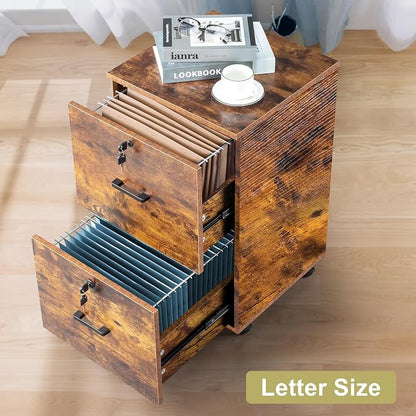 VINGLI 2-Drawer Small Rolling File Cabinet - Image 2