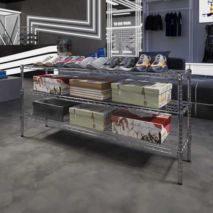 14" Deep x 60" Wide x 27" Height Wire Shelving Kit | 3-Tier | NSF Commercial - Image 2
