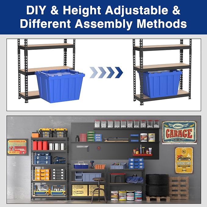 WORKPRO 5-Tier Steel Shelving Unit-Black, 27-2/5”W x 11-7/10”D x 60”H, - Image 5