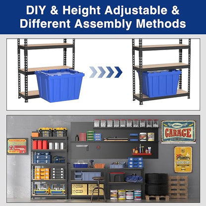 WORKPRO 5-Tier Steel Shelving Unit-Black, 27-2/5”W x 11-7/10”D x 60”H, - Image 5