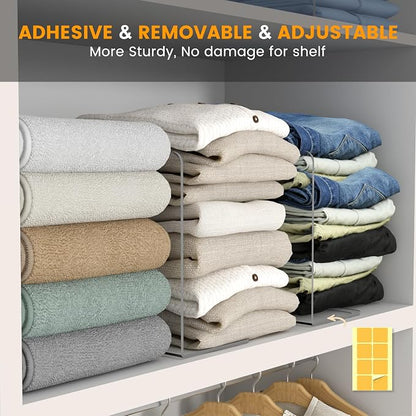 OKPOW Acrylic Shelf Dividers for Closet Organization: 8 Pack Tall Durable Clear - Image 5