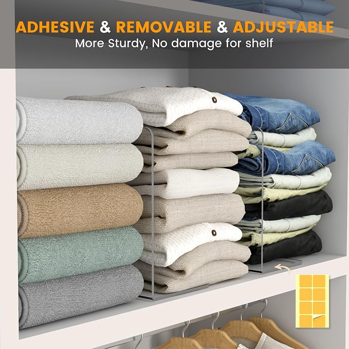 OKPOW Acrylic Shelf Dividers for Closet Organization: 12 Pack Tall Durable - Image 5