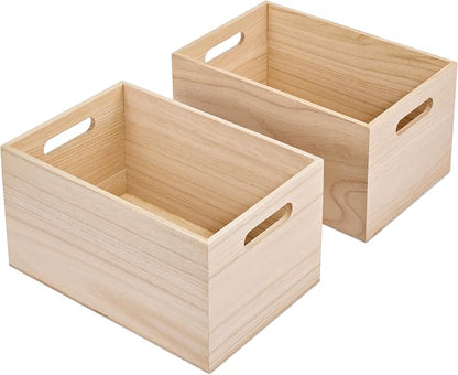 Sorbus Unfinished Wood Crates - Image 2